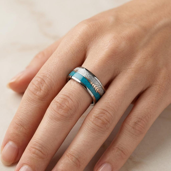 Antique Enamel Silver Ring | White Gold