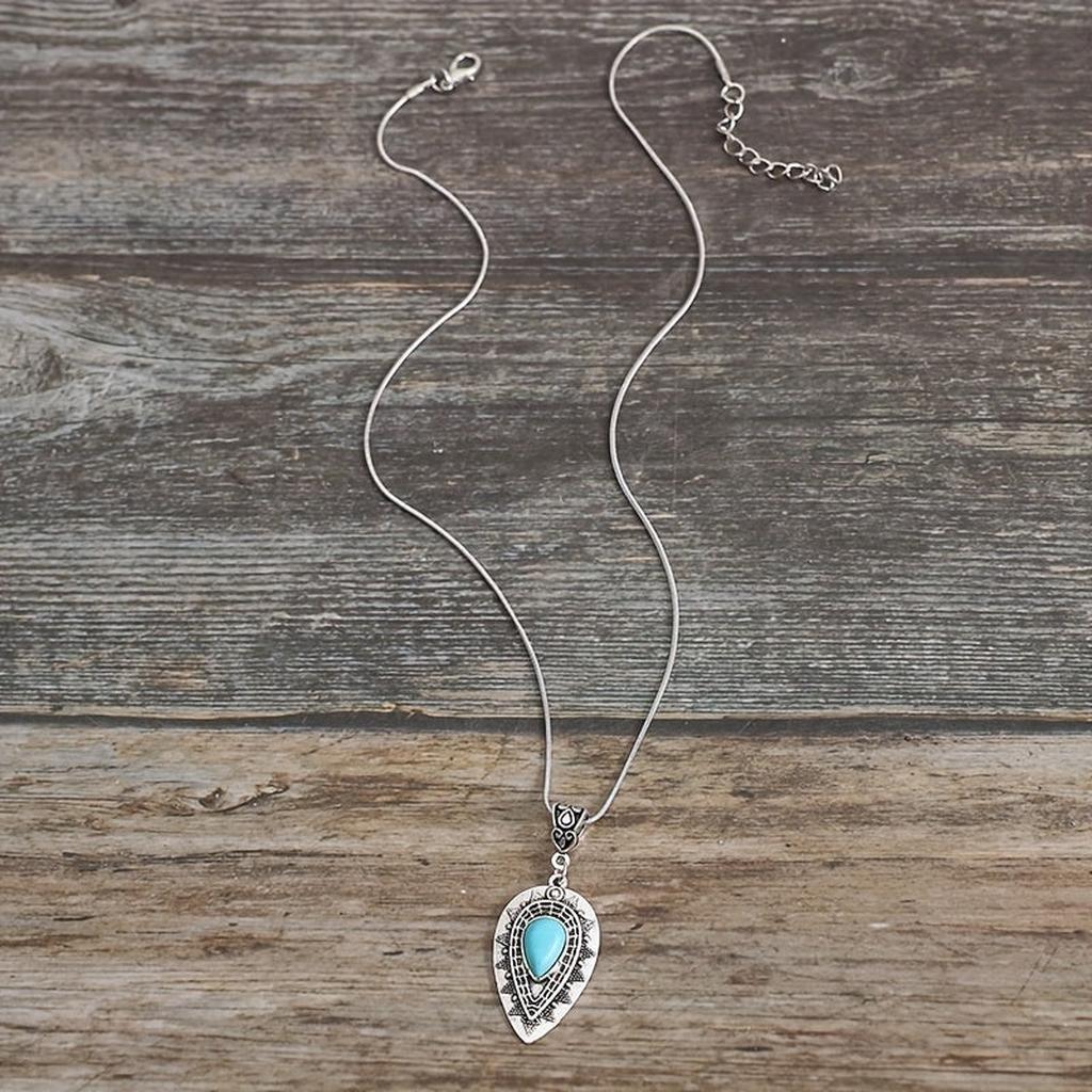 Arlisse Turquoise Drop Necklace | White Gold