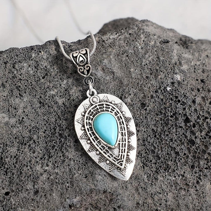 Arlisse Turquoise Drop Necklace | White Gold