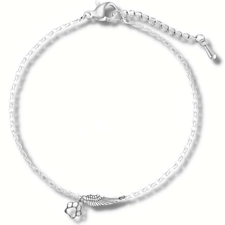 Memorial Bracelet made of White Gold with Angel Hair and Impression, Handmade