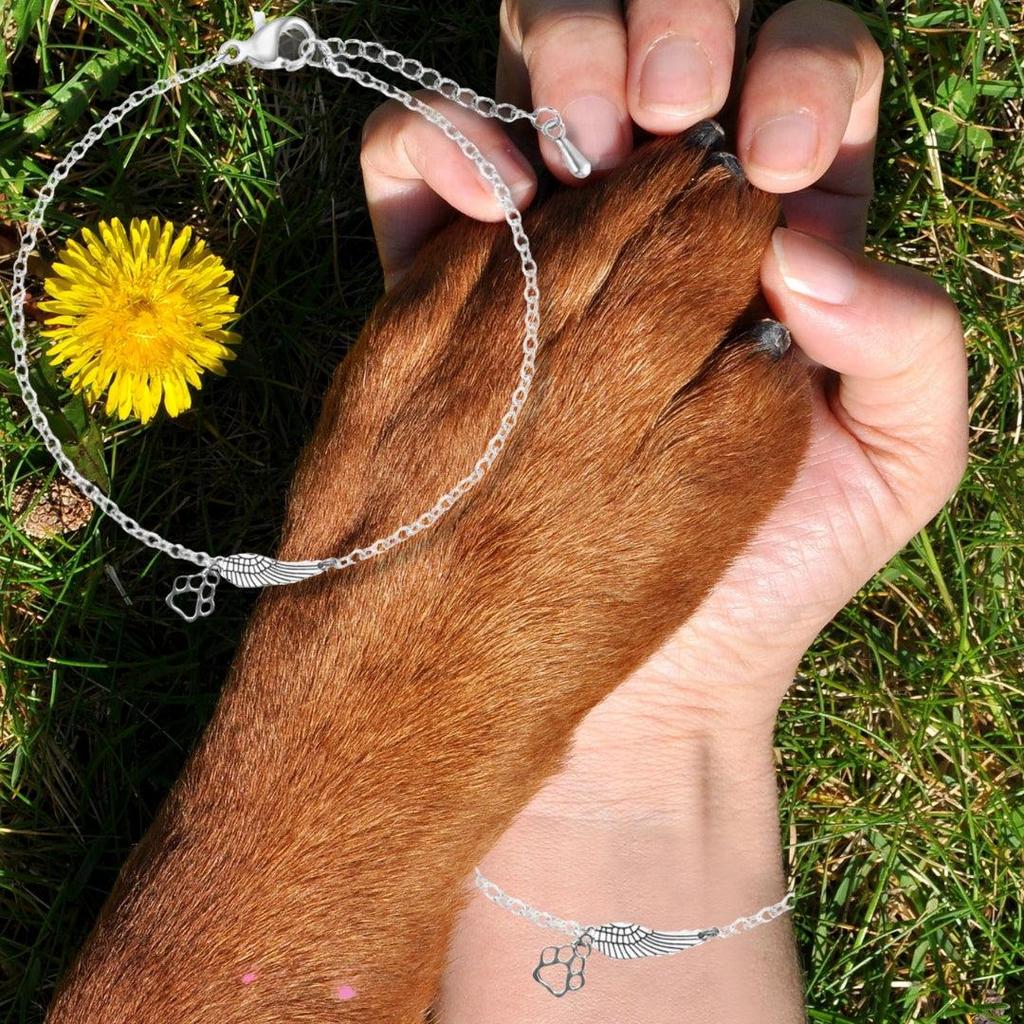 Memorial Bracelet made of White Gold with Angel Hair and Impression, Handmade