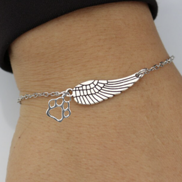 Memorial Bracelet made of White Gold with Angel Hair and Impression, Handmade