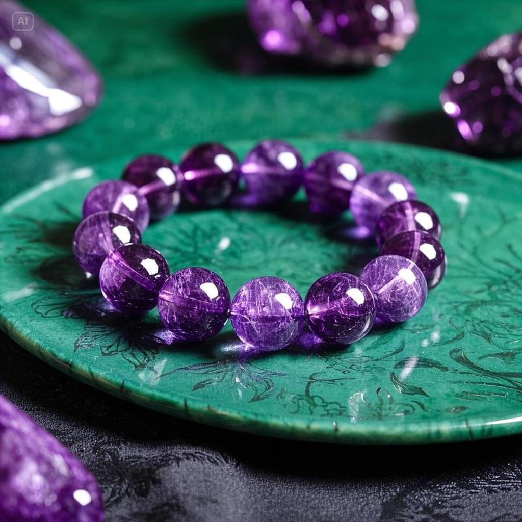 "Valeria" Bracelet with Purple Beads