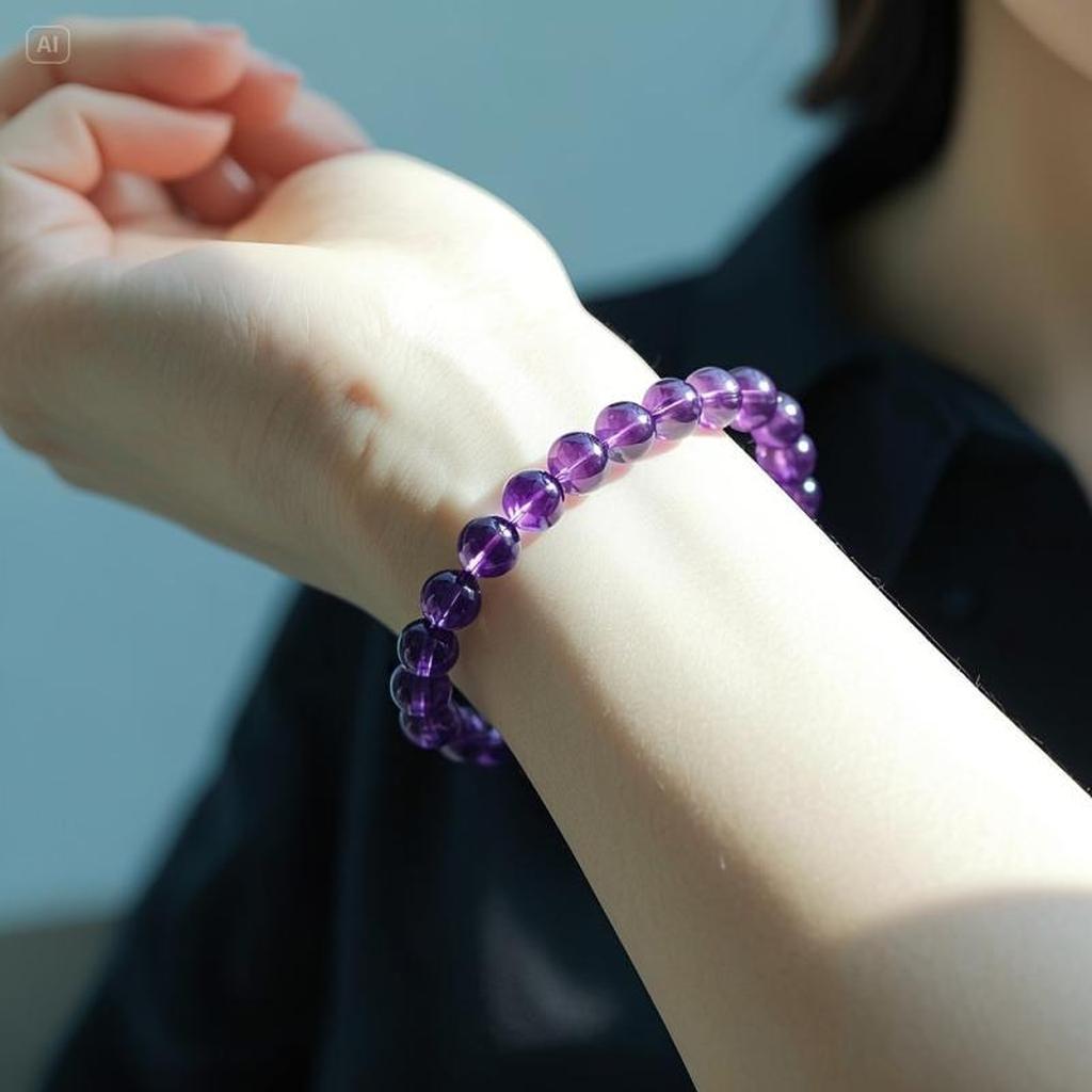 "Valeria" Bracelet with Purple Beads