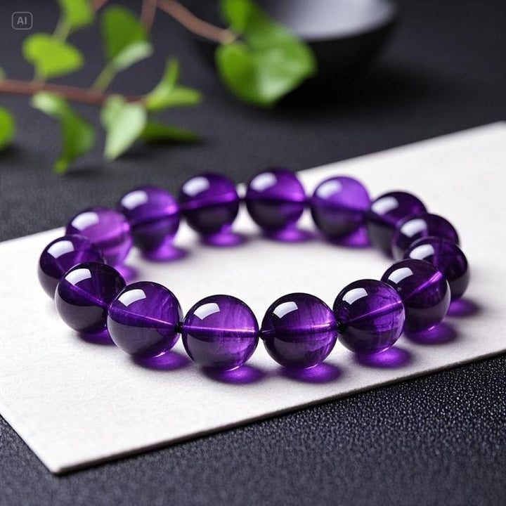 "Valeria" Bracelet with Purple Beads