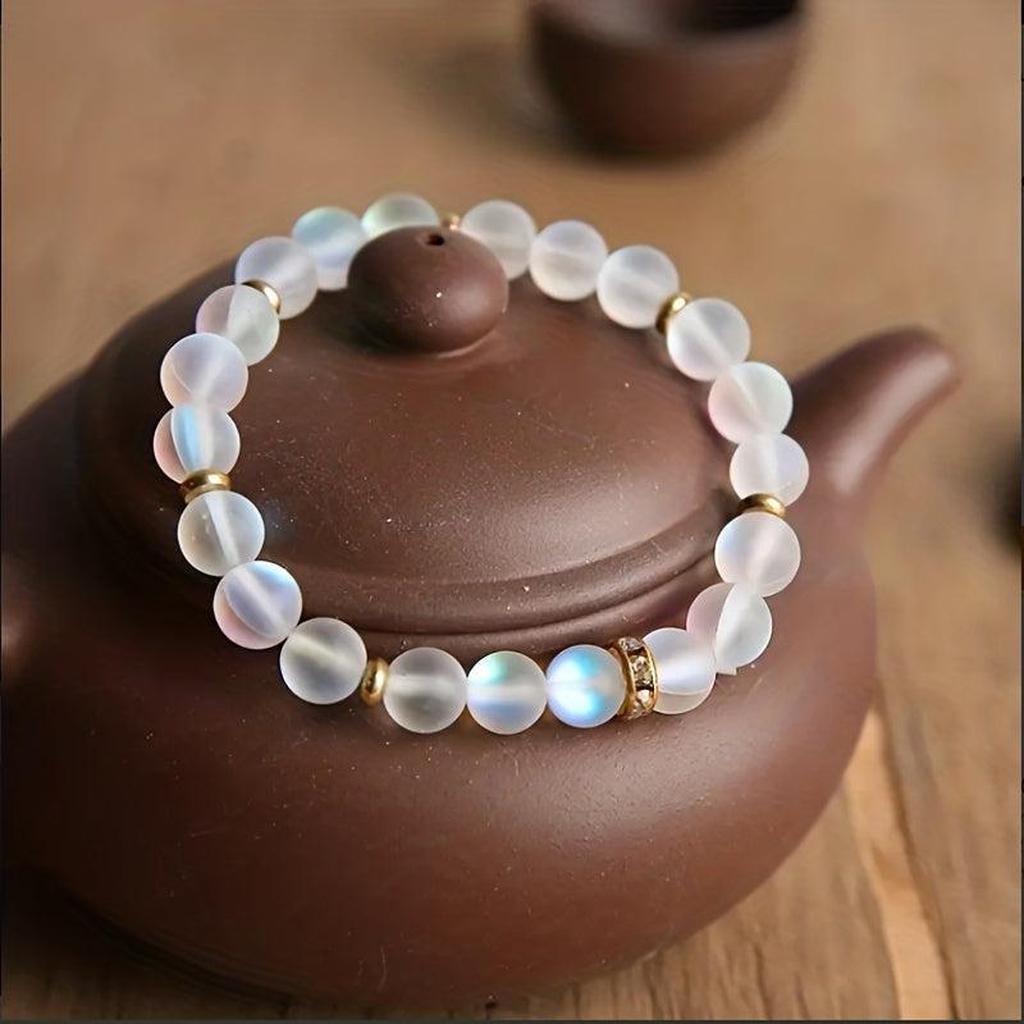 Bracelet "Trust" with Daisies and Moonstone