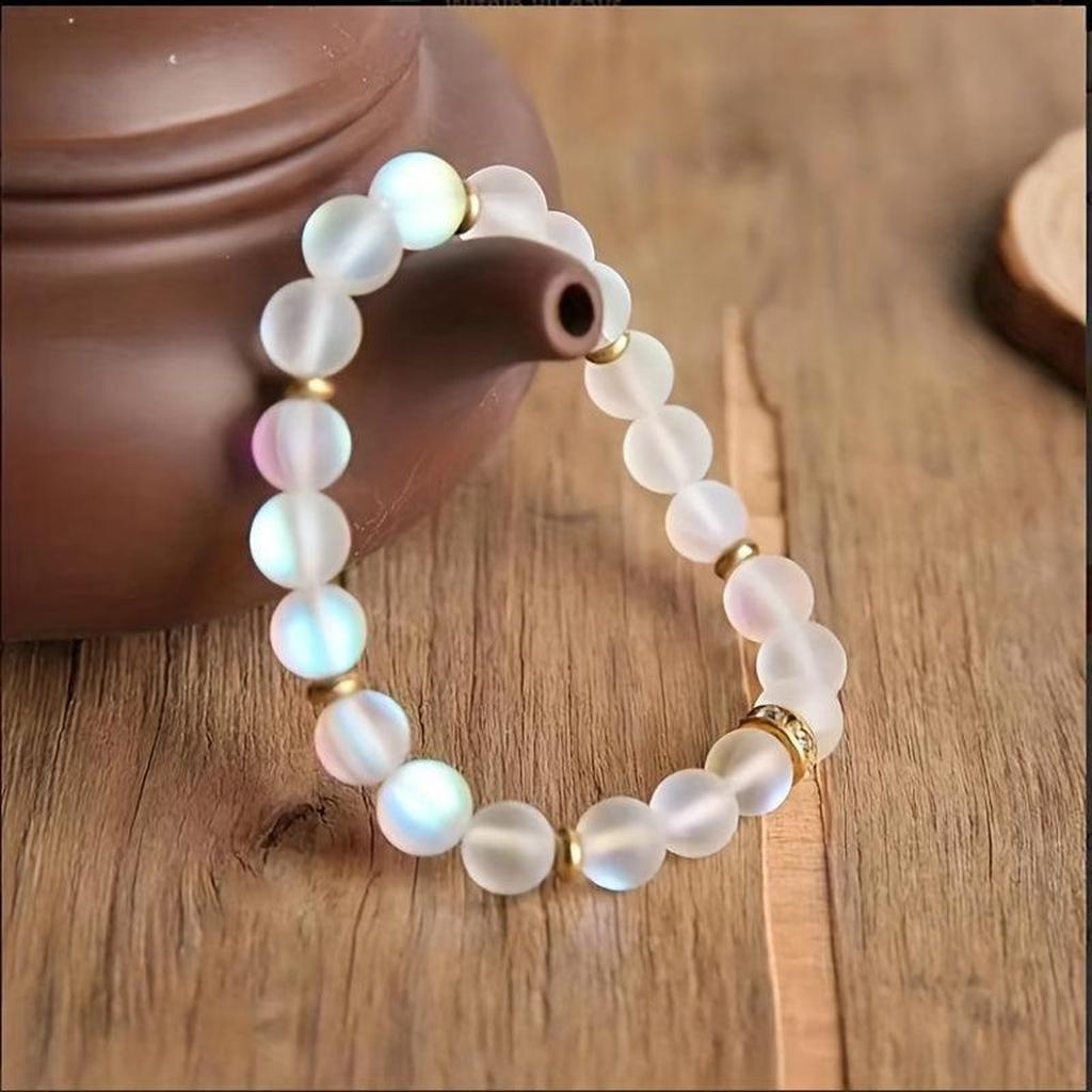 Bracelet "Trust" with Daisies and Moonstone