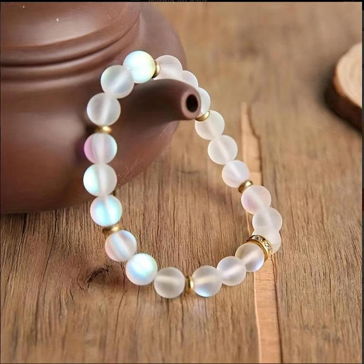 Bracelet "Trust" with Daisies and Moonstone