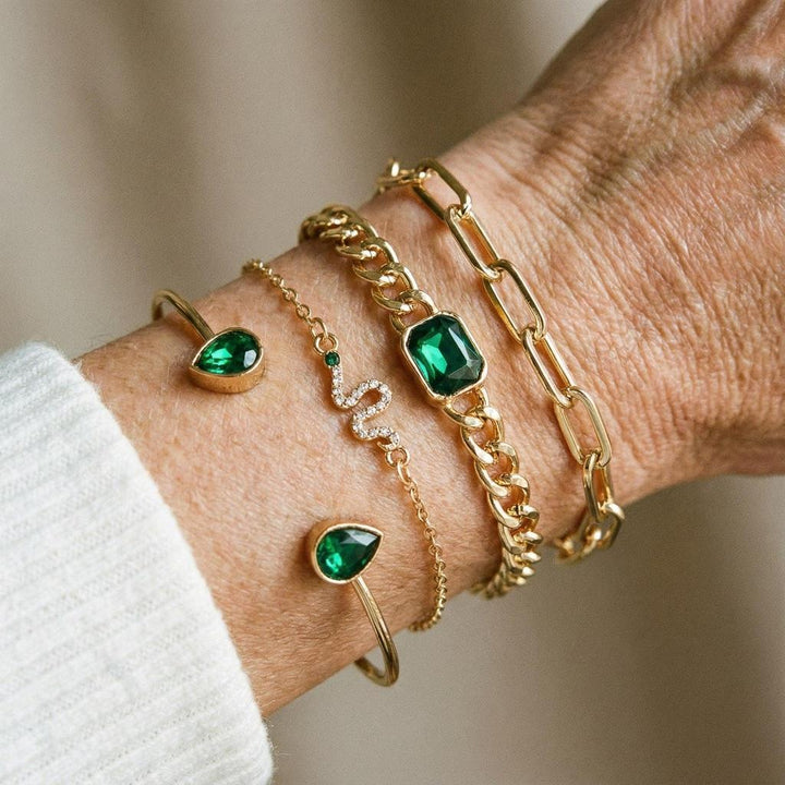 Bracelet with Green Crystals
