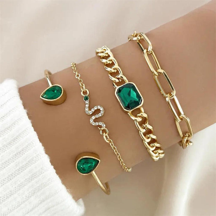 Bracelet with Green Crystals