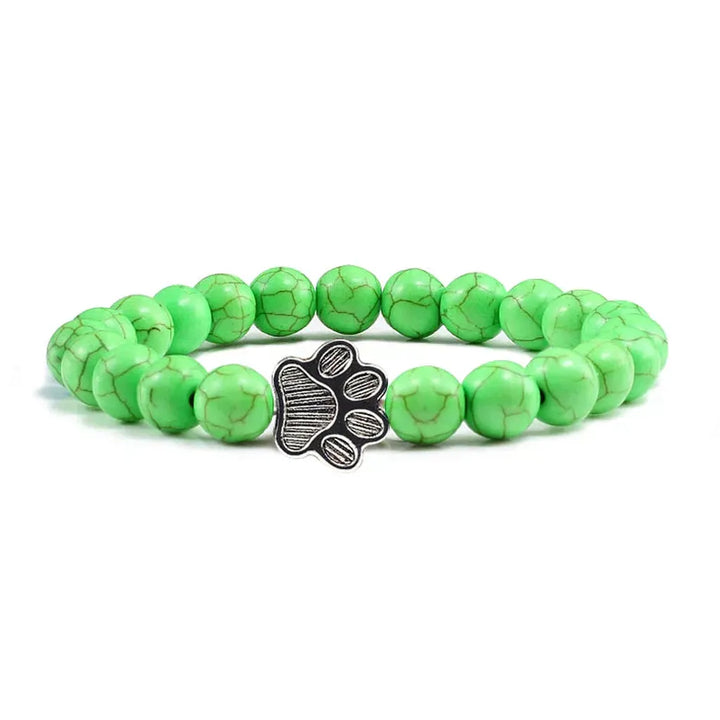 Bracelet with Paw-Shaped Natural Stone Beads