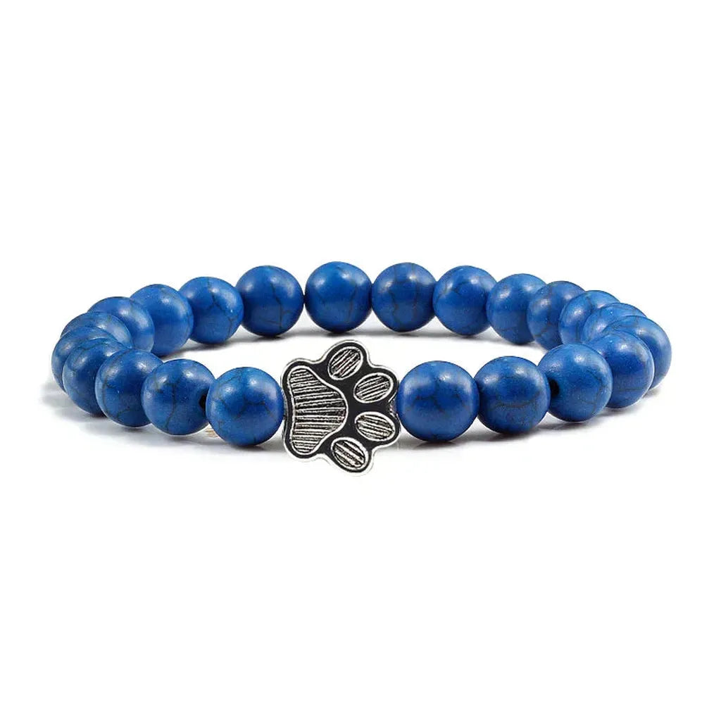 Bracelet with Paw-Shaped Natural Stone Beads