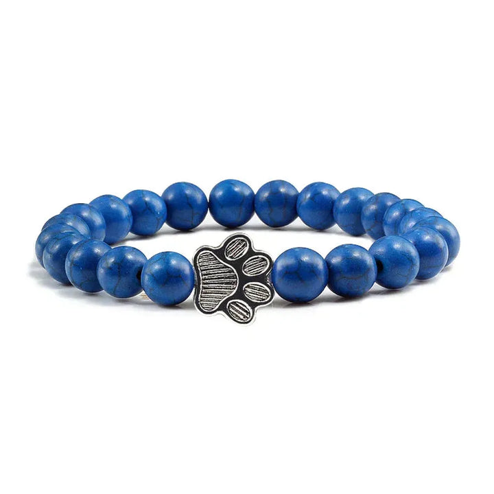 Bracelet with Paw-Shaped Natural Stone Beads