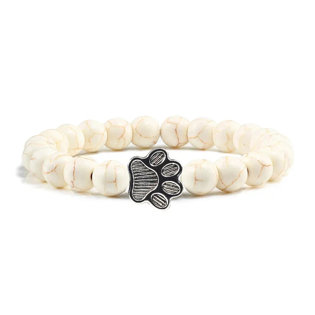 Bracelet with Paw-Shaped Natural Stone Beads