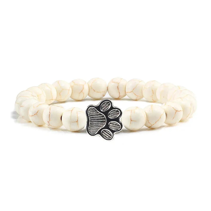 Bracelet with Paw-Shaped Natural Stone Beads