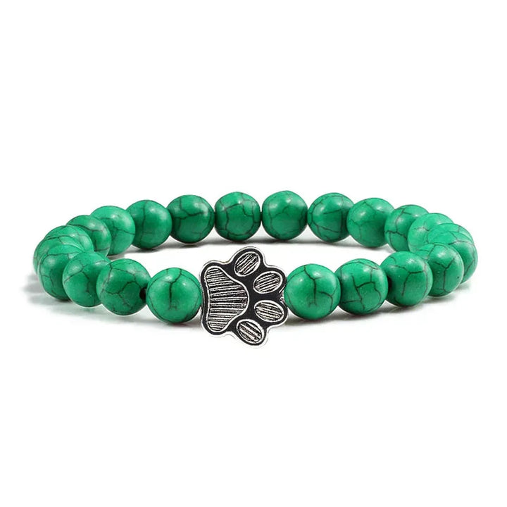 Bracelet with Paw-Shaped Natural Stone Beads