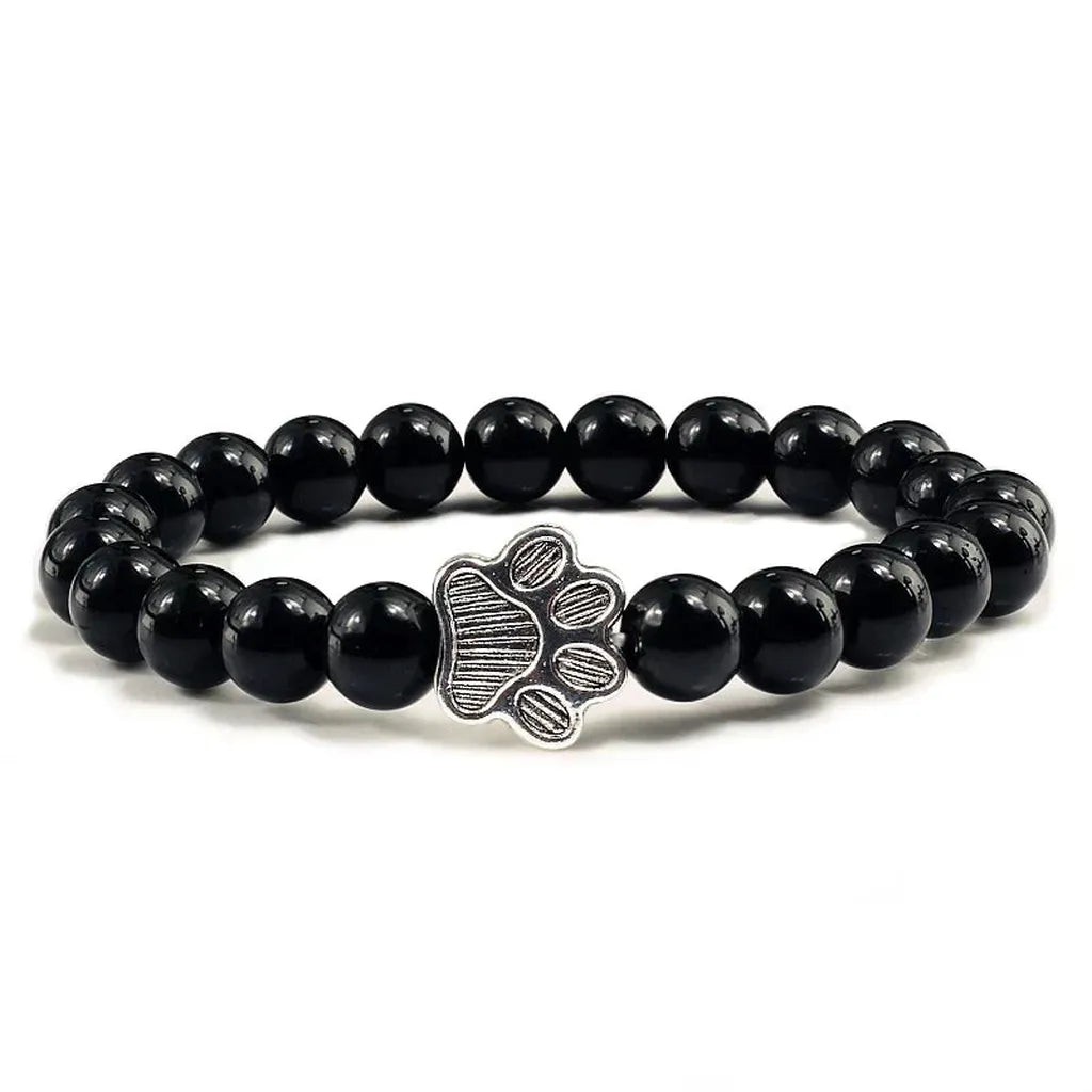 Bracelet with Paw-Shaped Natural Stone Beads