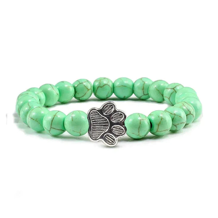 Bracelet with Paw-Shaped Natural Stone Beads