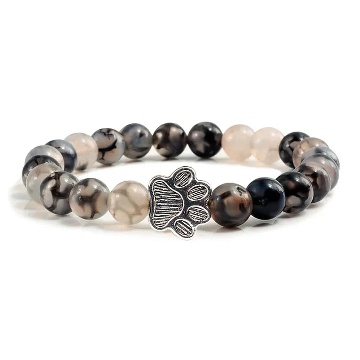 Bracelet with Paw-Shaped Natural Stone Beads
