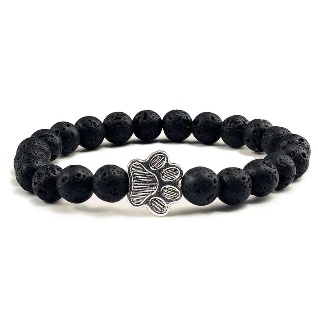 Bracelet with Paw-Shaped Natural Stone Beads