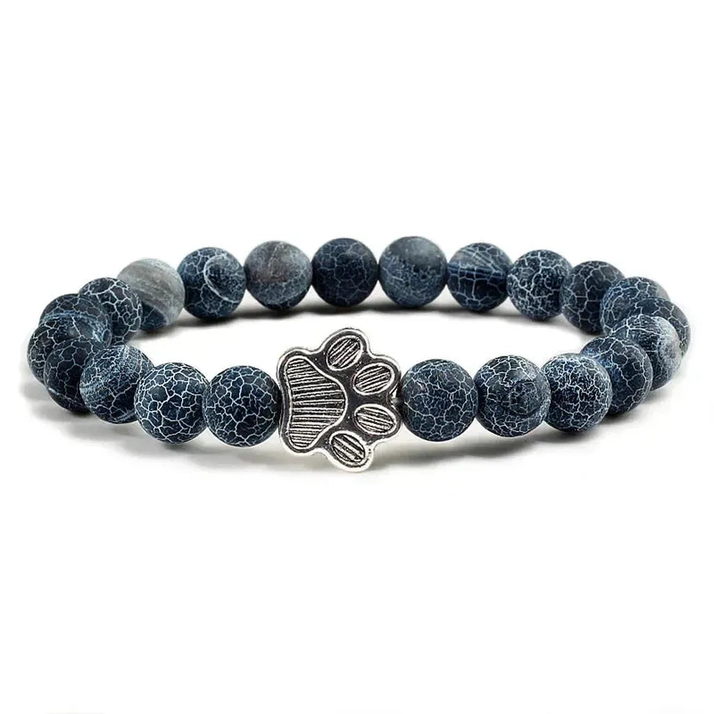 Bracelet with Paw-Shaped Natural Stone Beads
