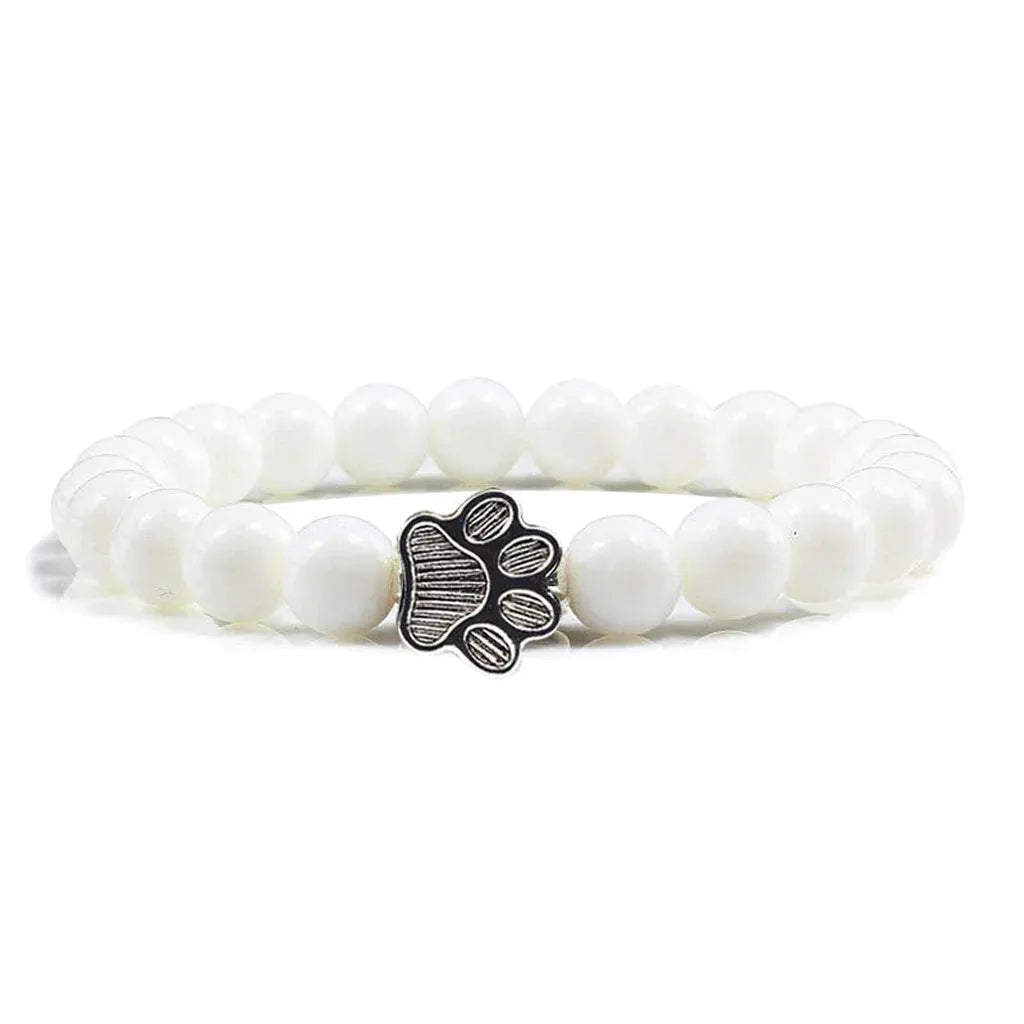 Bracelet with Paw-Shaped Natural Stone Beads