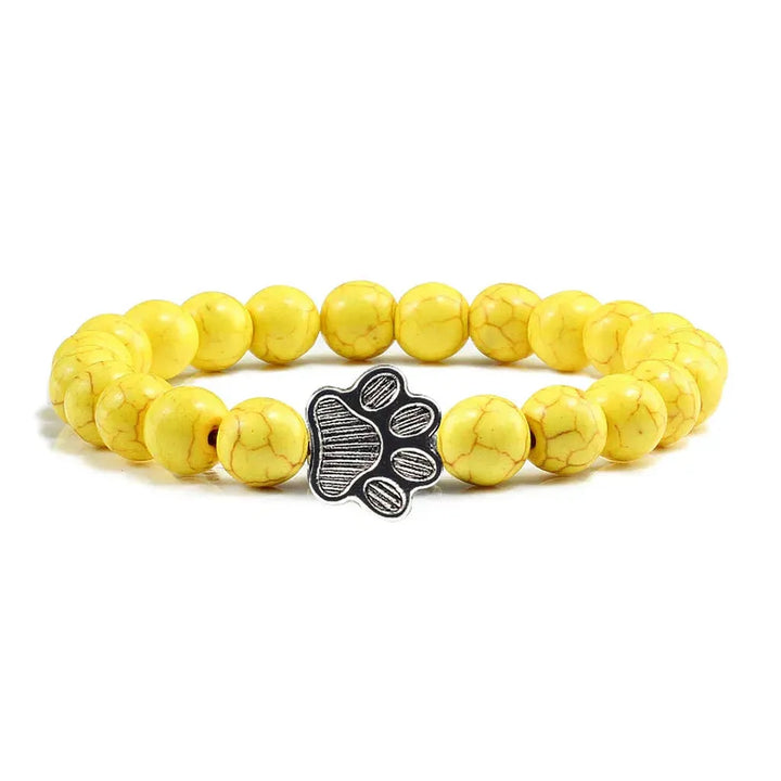 Bracelet with Paw-Shaped Natural Stone Beads