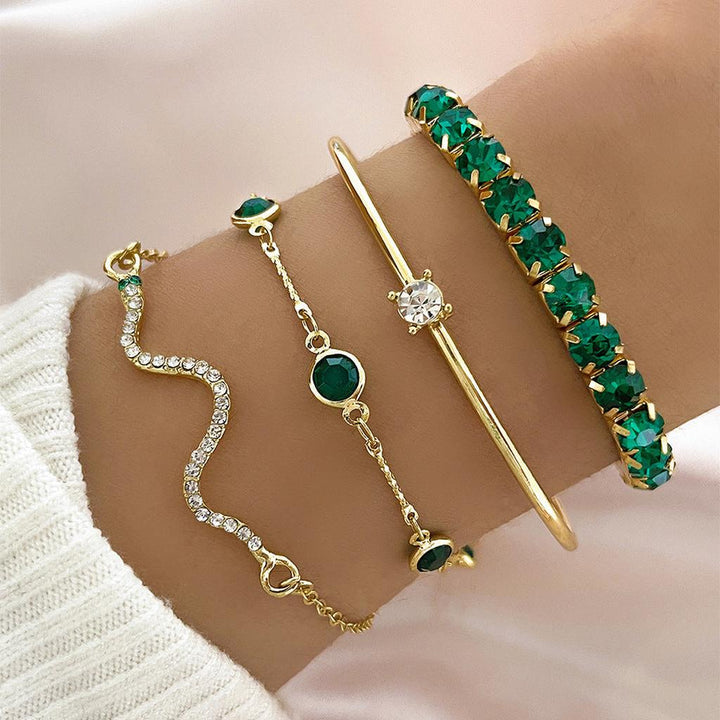 Emerald Shine Bracelet Set