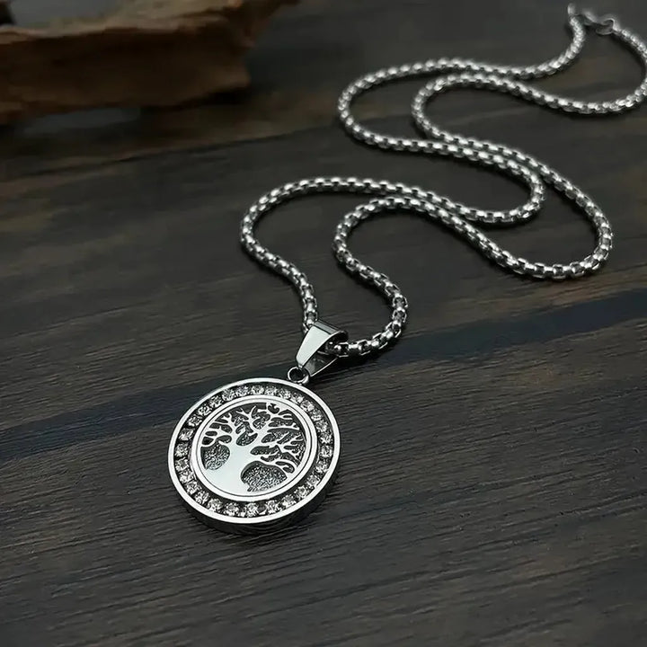 Tree of Life Necklace in Luxurious Gold Tone with Diamonds
