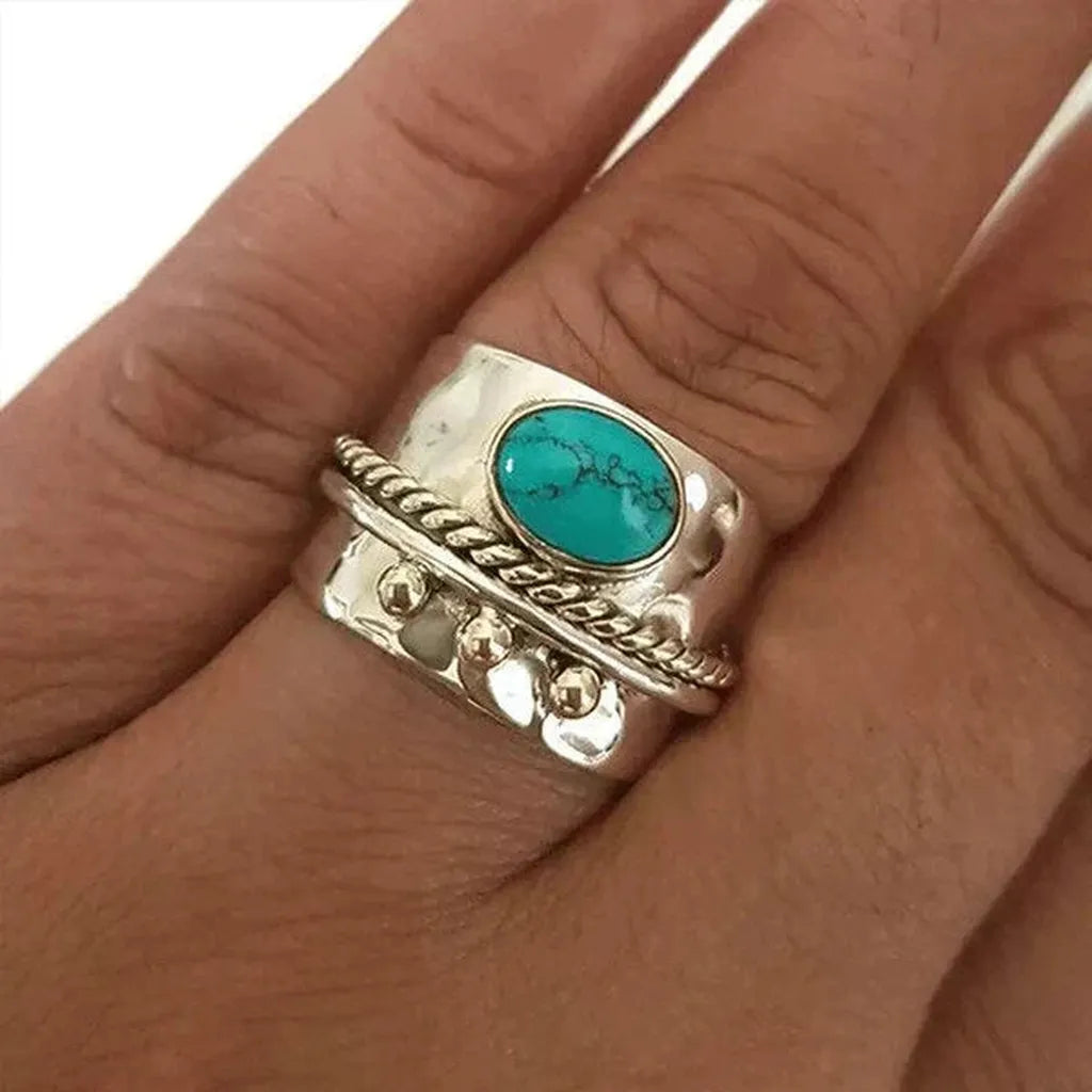 Wide Ring with Turquoise