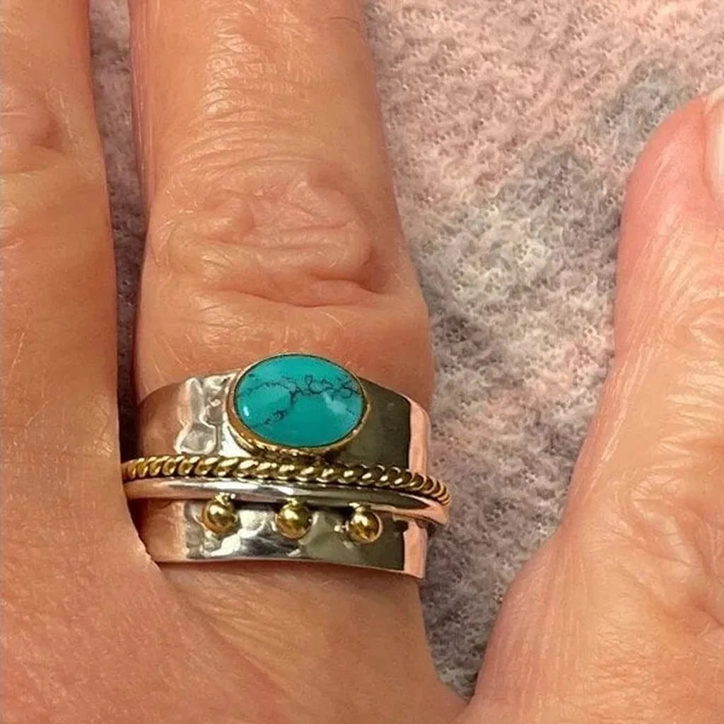 Wide Ring with Turquoise
