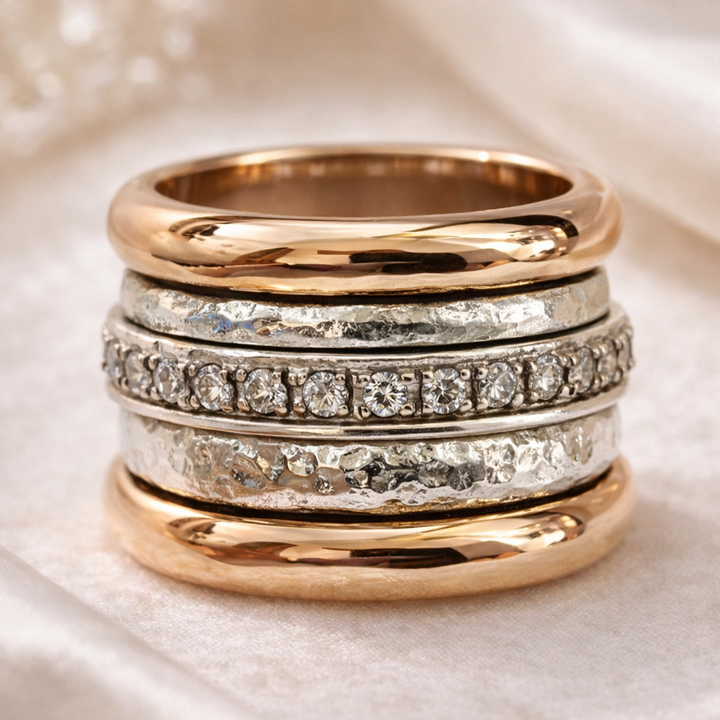 Broader Multi-Row Vintage Gold Ring