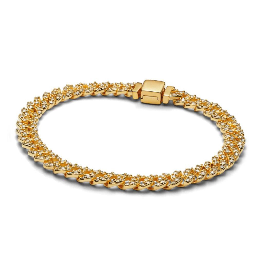 Wide Golden Chain Bracelet