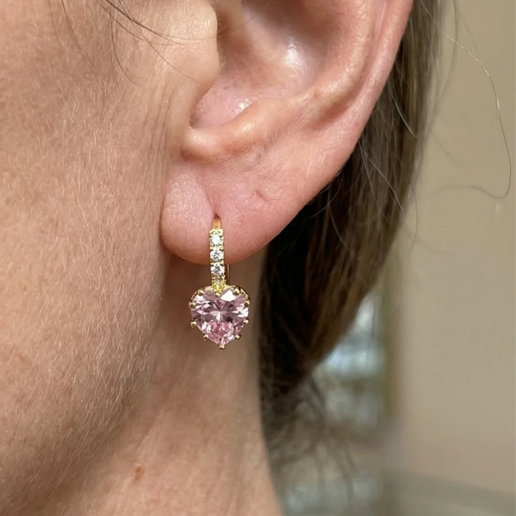 Cupid Glow Huggie Earrings | White Gold