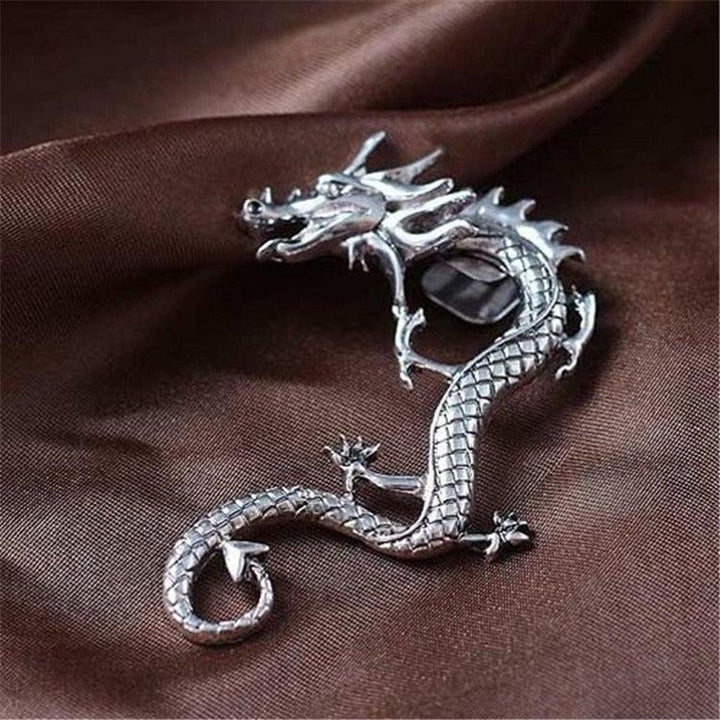 Dragon Earrings in White Gold