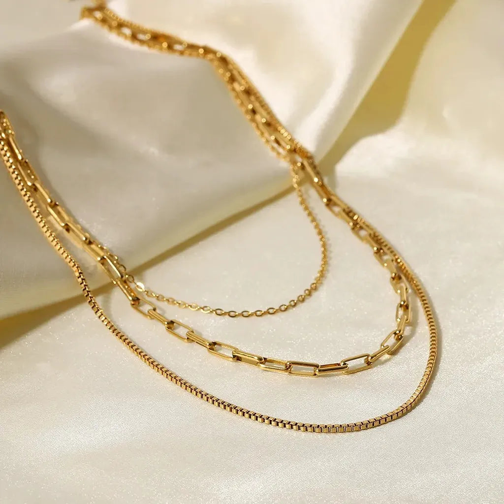 Three-layered Stainless Steel Necklace