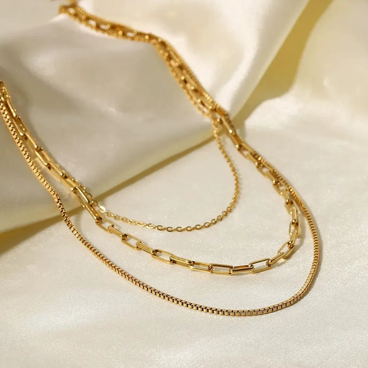 Three-layered Stainless Steel Necklace