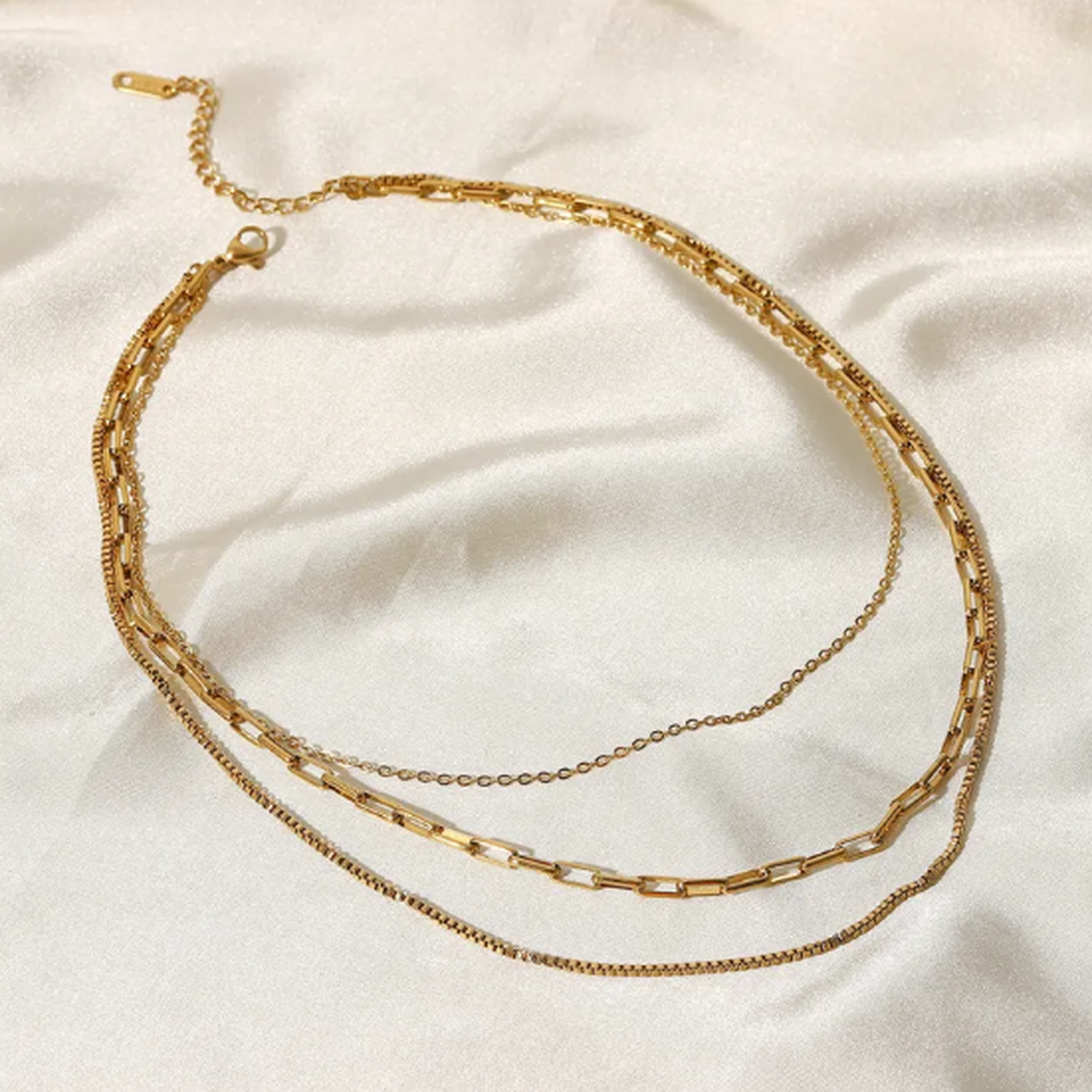 Three-layered Stainless Steel Necklace