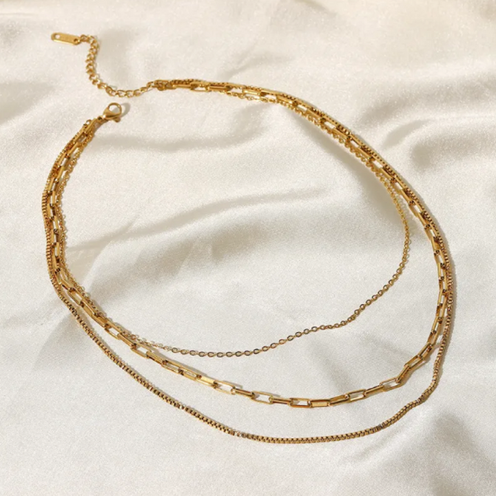 Three-layered Stainless Steel Necklace