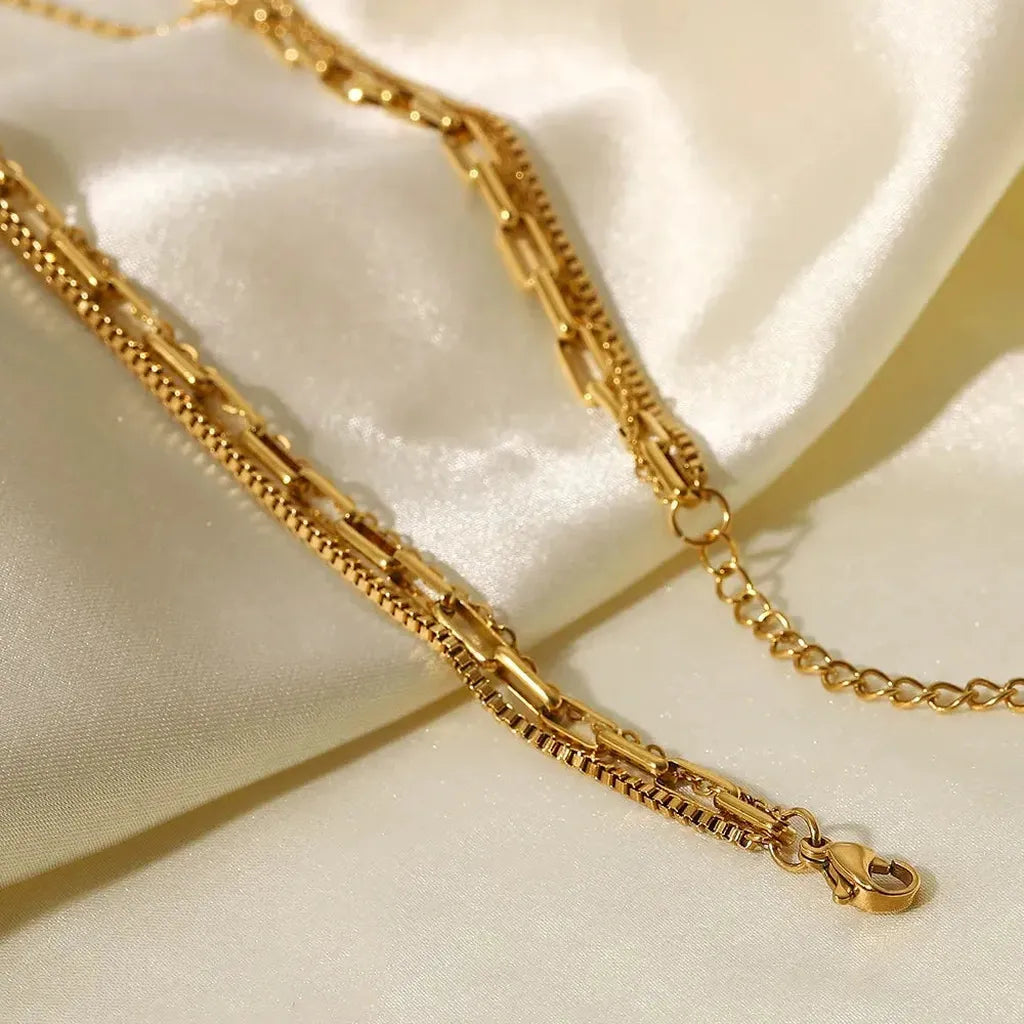 Three-layered Stainless Steel Necklace