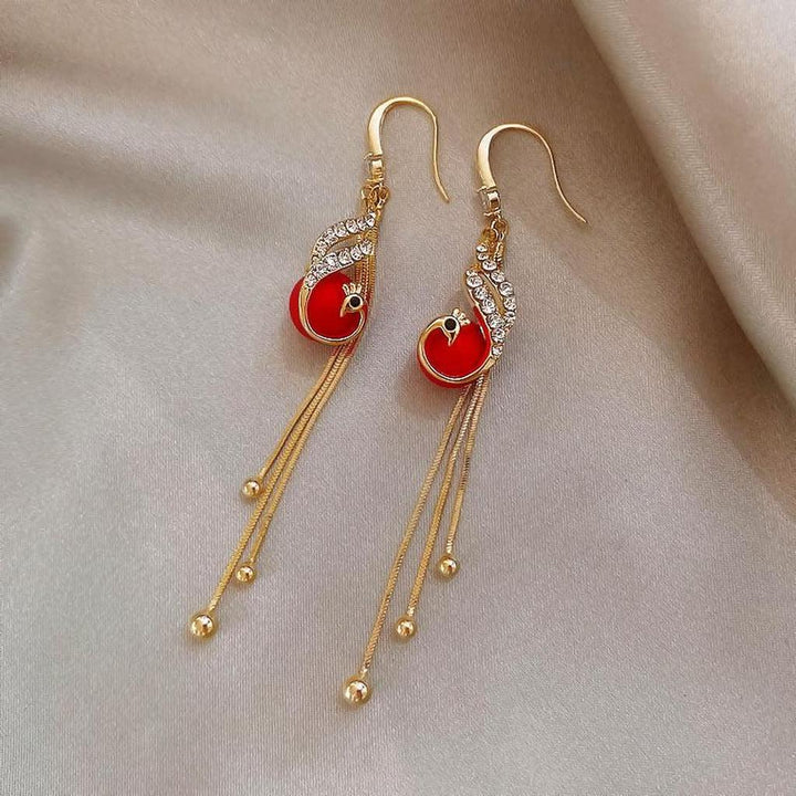 Festive Earrings with Blue Daisies