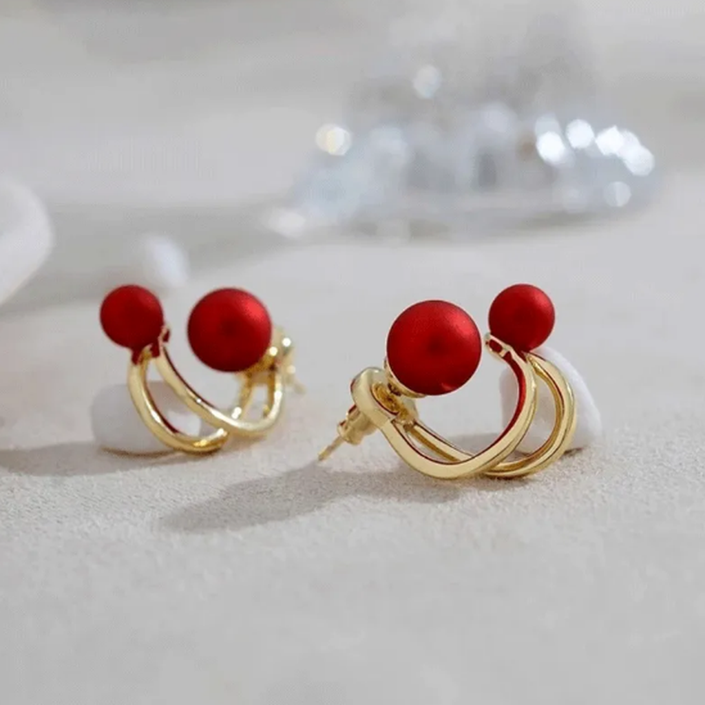 French Earrings in White Gold