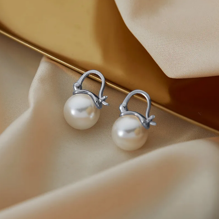 French Earrings in White Gold