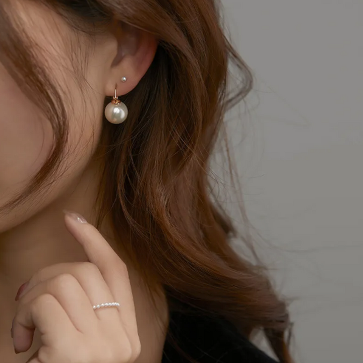 French Earrings in White Gold