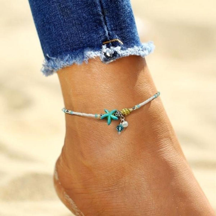 Bracelet with Stars and Shell with Natural Stones