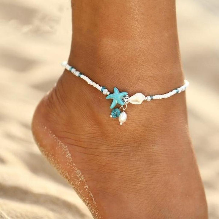 Bracelet with Stars and Shell with Natural Stones