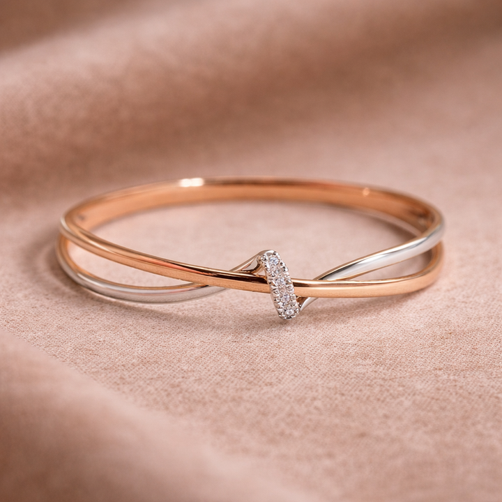 Braided Ring in Rose Gold and White Gold