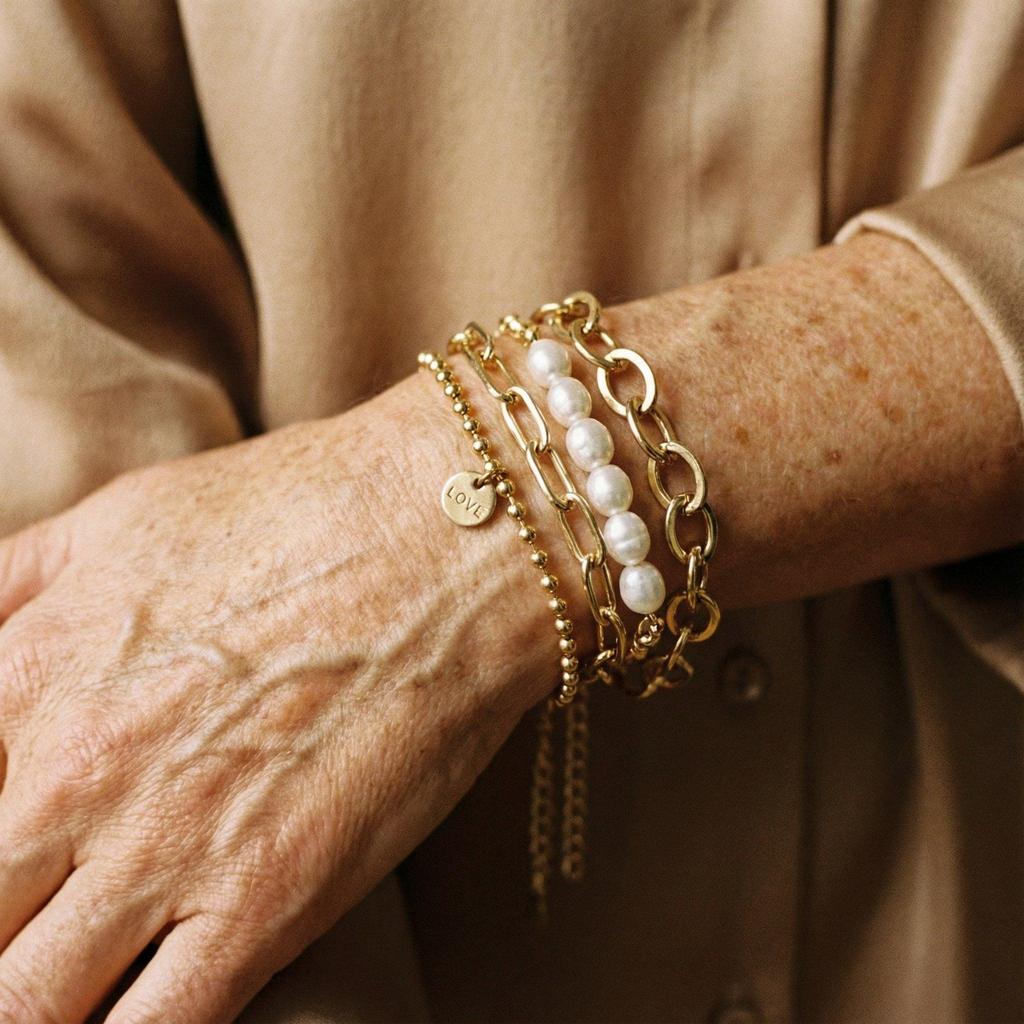 Golden Bracelets with Daisies
