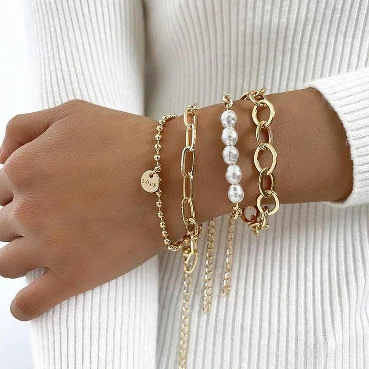 Golden Bracelets with Daisies