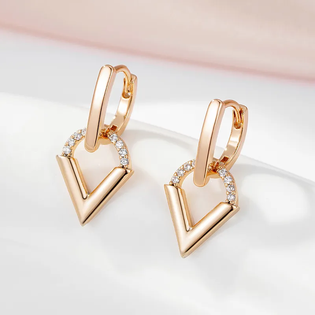 Golden Triangular Earrings